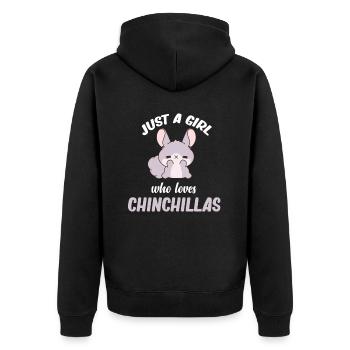 Just a girl who loves chinchillas. - Unisex Premium Organic Zip Hoodie - black - Back - Nico (187cm)