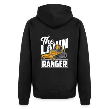 Landschaftsgärtner Rasen Mähen - Unisex Premium Bio Zip Hoodie - Schwarz - Hinten - Nico (187cm)