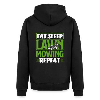 Manger Dormir Pelouse Tondre Paysagiste - Veste à capuche bio Premium Unisexe - noir - Dos - Nico (187cm)