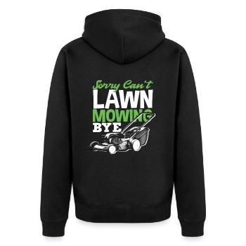 Landschaftsgärtner Rasen Mähen Bye - Unisex Premium Bio Zip Hoodie - Schwarz - Hinten - Nico (187cm)