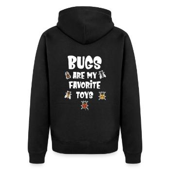 Sind Meine Lieblingsspielzeuge - Unisex Premium Bio Zip Hoodie - Schwarz - Hinten - Nico (187cm)