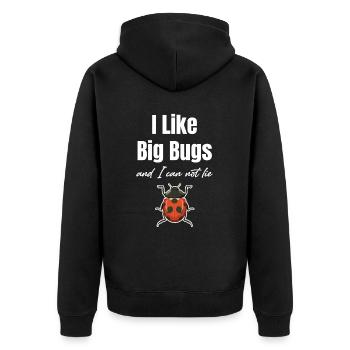 Ich Mag Große Insekten und Ich Kann Nicht Lügen - Unisex Premium Bio Zip Hoodie - Schwarz - Hinten - Nico (187cm)