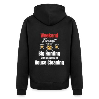 Wochenendprognose Käferjagd Käfersammler - Unisex Premium Bio Zip Hoodie - Schwarz - Hinten - Nico (187cm)
