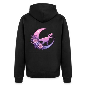Pastel Goth T-Rex Kawaii Aesthetic Creepy - Unisex Premium Organic Zip Hoodie - black - Back - Nico (187cm)