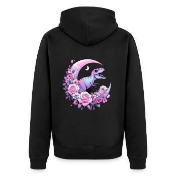 Pastel Goth T-Rex Kawaii Aesthetic Creepy - Unisex Premium Organic Zip Hoodie - black - Back - Nico (187cm)