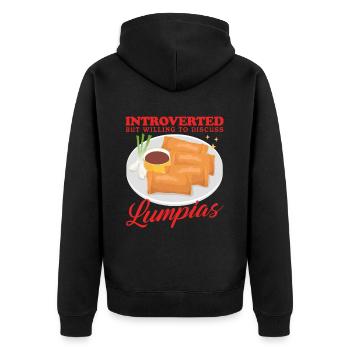 Lumpia Rouleau de Printemps Loempia Cadeau - Veste à capuche bio Premium Unisexe - noir - Dos - Nico (187cm)
