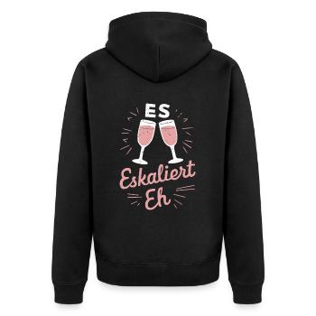 De toute façon, la situation s’intensifie ! – Coupe à Happy - Veste à capuche bio Premium Unisexe - noir - Dos - Nico (187cm)