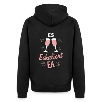 De toute façon, la situation s’intensifie ! – Coupe à Happy - Veste à capuche bio Premium Unisexe - noir - Dos - Nico (187cm)