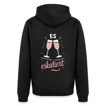 De toute façon, la situation s’intensifie ! – Coupe à Happy - Veste à capuche bio Premium Unisexe - noir - Dos - Nico (187cm)