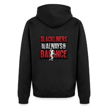 Slackliners Are Always In Balance - Unisex Premium Organic Zip Hoodie - black - Back - Nico (187cm)
