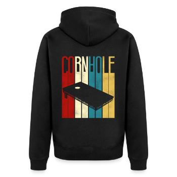 Joueur de sac de haricots de l’équipe Cornhole - Veste à capuche bio Premium Unisexe - noir - Dos - Nico (187cm)