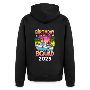 Birthday Cruise Squad 2025 - Unisex Premium Bio Zip Hoodie - Schwarz - Hinten - Nico (187cm)
