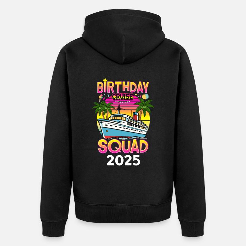Anniversaire Croisière Squad 2025 - Veste à capuche bio Premium Unisexe - noir