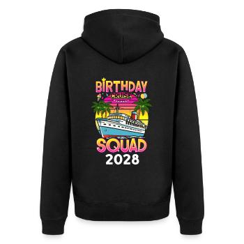 Birthday Cruise Squad 2028 - Unisex Premium Bio Zip Hoodie - Schwarz - Hinten - Nico (187cm)