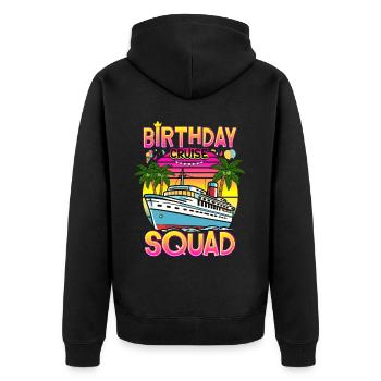 Birthday Cruise Squad - Unisex Premium Bio Zip Hoodie - Schwarz - Hinten - Nico (187cm)