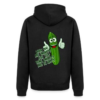 Pickles Cucumber Pickle Jar Cucumbers - Unisex Premium Bio Zip Hoodie - Schwarz - Hinten - Nico (187cm)