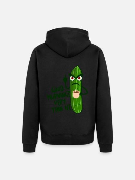 Grumpy Cucumber Cucumbers Pickles - Unisex Premium Organic Zip Hoodie - black