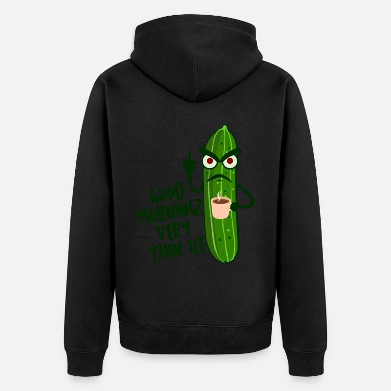 Grumpy Cucumber Cucumbers Pickles - Unisex Premium Bio Zip Hoodie - Schwarz
