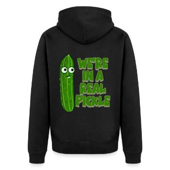 Cucumber Pickle Cucumbers Pickles - Unisex Premium Bio Zip Hoodie - Schwarz - Hinten - Nico (187cm)