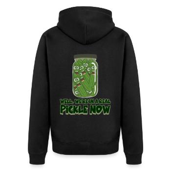 Pickle Jar Cucumber Cucumbers Pickles - Unisex Premium Bio Zip Hoodie - Schwarz - Hinten - Nico (187cm)