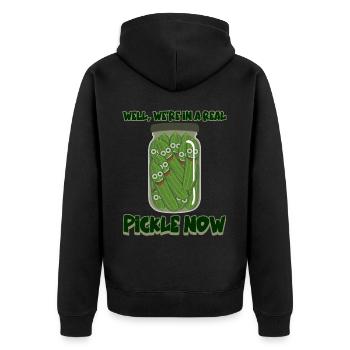Cucumber Pickle Jar Cucumbers Pickles - Unisex Premium Bio Zip Hoodie - Schwarz - Hinten - Nico (187cm)
