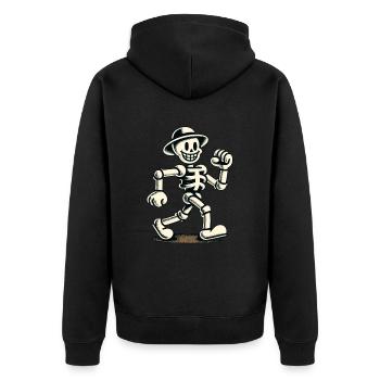 Retro Vintage Cartoon Halloween Costume Decoration - Unisex Premium Organic Zip Hoodie - black - Back - Nico (187cm)