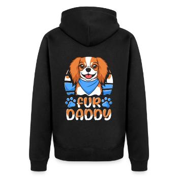 Roi Charles Cavalier Père Chien Papa Pour Papa - Veste à capuche bio Premium Unisexe - noir - Dos - Nico (187cm)