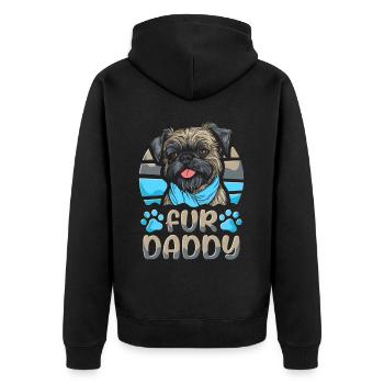 Brussels Griffon Father Dog Dad For Daddy - Unisex Premium Organic Zip Hoodie - black - Back - Nico (187cm)