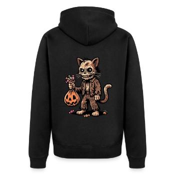 Chat zombie mort-vivant Trick or Treat - Veste à capuche bio Premium Unisexe - noir - Dos - Nico (187cm)