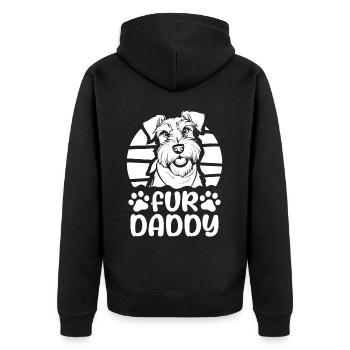 Schnauzer Chien Papa Pour Papa - Veste à capuche bio Premium Unisexe - noir - Dos - Nico (187cm)