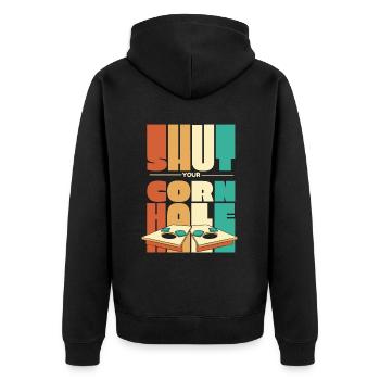 Fermez votre cornhole Plateaux de jeu Sac de haricots Cornhole - Veste à capuche bio Premium Unisexe - noir - Dos - Nico (187cm)