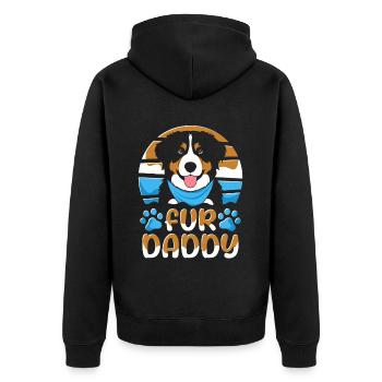 Bernese Mountain Dog Father Dog Dad For Daddy - Unisex Premium Organic Zip Hoodie - black - Back - Nico (187cm)