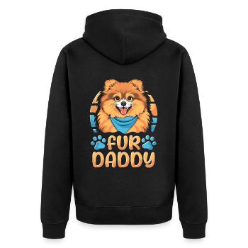 Poméranien Père Chien Papa Pour Papa - Veste à capuche bio Premium Unisexe - noir - Dos - Nico (187cm)