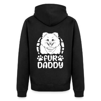 Chien de Poméranie Papa Pour Papa - Veste à capuche bio Premium Unisexe - noir - Dos - Nico (187cm)