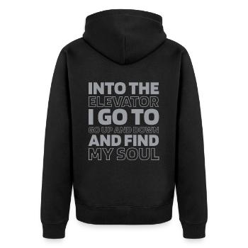 Elevator Elevator - Unisex Premium Organic Zip Hoodie - black - Back - Nico (187cm)