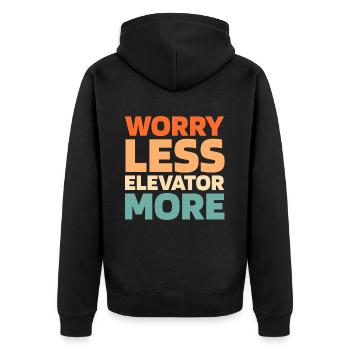 Elevator Elevator - Unisex Premium Organic Zip Hoodie - black - Back - Nico (187cm)