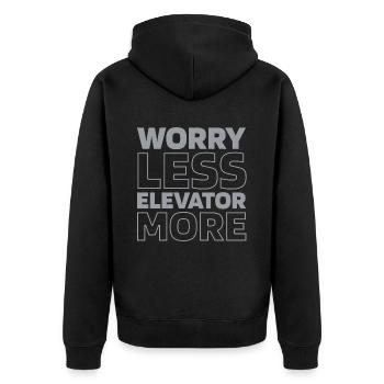 Elevator Elevator - Unisex Premium Organic Zip Hoodie - black - Back - Nico (187cm)