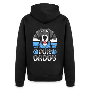 Deutsche Dogge Vater Hundepapa Fur Daddy - Unisex Premium Bio Zip Hoodie - Schwarz - Hinten - Nico (187cm)