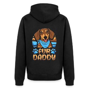 Teckel Teckel Père Chien Papa Pour Papa - Veste à capuche bio Premium Unisexe - noir - Dos - Nico (187cm)