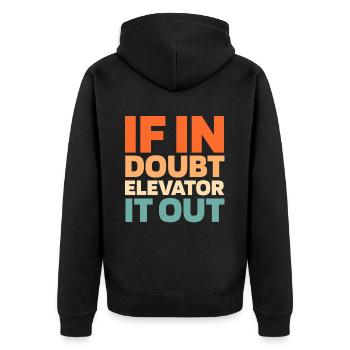 Elevator Elevator - Unisex Premium Organic Zip Hoodie - black - Back - Nico (187cm)