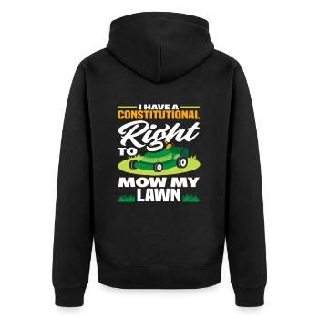 Landschaftsgärtner - Unisex Premium Bio Zip Hoodie - Schwarz - Hinten - Nico (187cm)