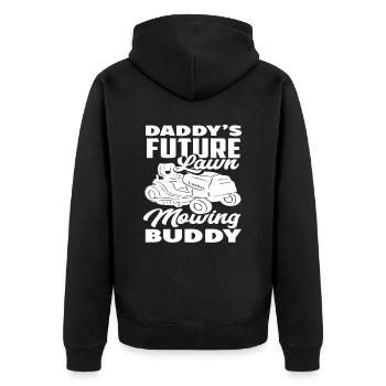Landschaftsgärtner Papa Kind Junge - Unisex Premium Bio Zip Hoodie - Schwarz - Hinten - Nico (187cm)