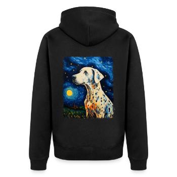 Chien dalmatien Nuit étoilée Peinture - Veste à capuche bio Premium Unisexe - noir - Dos - Nico (187cm)