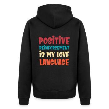 T-shirt pour Bewä Le renforcement positif est mon li - Veste à capuche bio Premium Unisexe - noir - Dos - Nico (187cm)