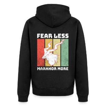 Markhor Screw Goat - Unisex Premium Organic Zip Hoodie - black - Back - Nico (187cm)