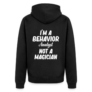 T Shirt for Bewä I'm a Behavior Analyst - Unisex Premium Organic Zip Hoodie - black - Back - Nico (187cm)