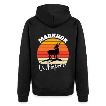 Screw Goat Whisperer - Unisex Premium Organic Zip Hoodie - black - Back - Nico (187cm)