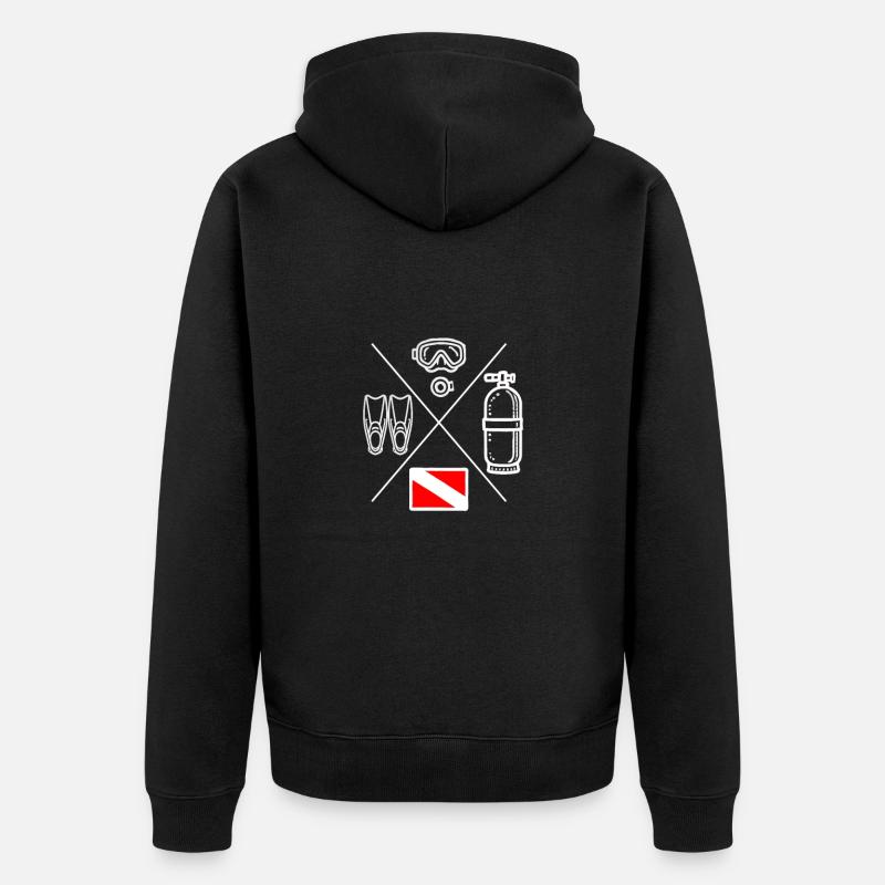 Diver Icon Plongée - Veste à capuche bio Premium Unisexe - noir