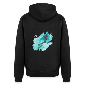 Freediving Underwater Sea - Unisex Premium Organic Zip Hoodie - black - Back - Nico (187cm)