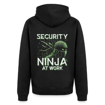 Penetration Tester Security Ninja at work - Unisex Premium Organic Zip Hoodie - black - Back - Nico (187cm)